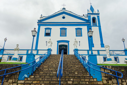 Sao Paulo, Brazil: facade of historic church of Ilhabela island.