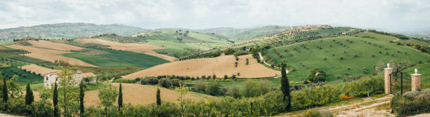 Italian traditional countryside panoramic view stock photo