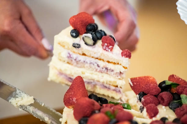 istock woman cutting cake 1398104743