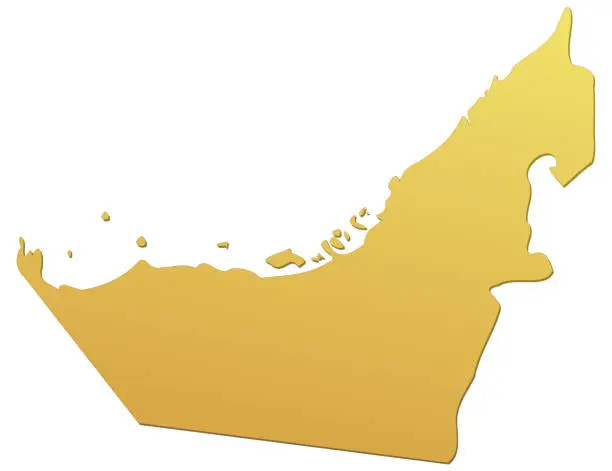 Vector illustration of Sand Yellow United Arab Emirates Map (cut out)