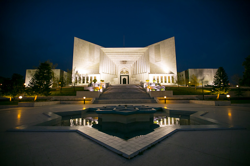 The Supreme Court of Pakistan is the apex court in the judicial hierarchy of Pakistan. Established in accordance to the Part VII of the Constitution of Pakistan.