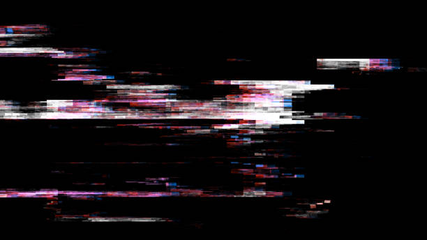 Digital glitch background. Abstract noise effect. Computer screen error. Technical problem. Computer virus. No television signal. 3D rendering. stock photo