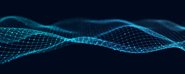 istock Digital dynamic cyber wave. Abstract futuristic background with dots and lines. Big data visualization. 3D rendering. 1398110382