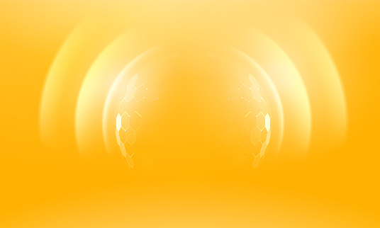 Sun protection from ultraviolet light, in futuristic glowing vector illustration on light background. Ð¡ircular barrier to block UV radiation. Template for beauty product, bubble shield effect
