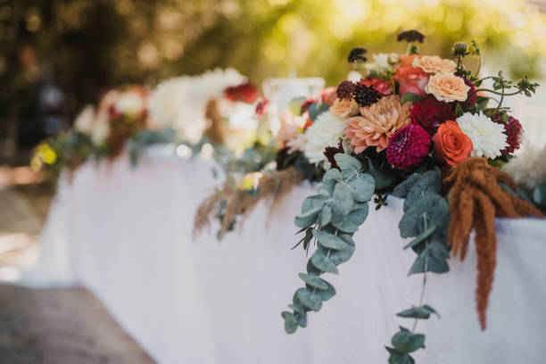 istock Boho wedding table for a newlywed banquet. 1398111708