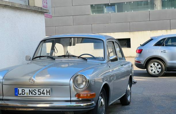 Marbach, Germany - May, 18 - 2022: Vintage car VW 1600L parked at the street.