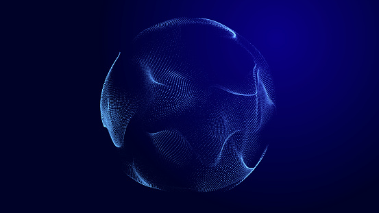 Abstract Big Data - 3d rendered image. Represent Visualization of data and technology in circle graph form. Machine learning, big data technology concept. Hologram view.