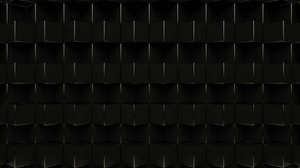 istock Abstract Black And Golden Cubes Background - 3D Illustration 1398120895