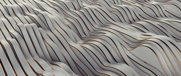 istock White With Golden Abstract, Modern Striped Background - 3D Illustration 1398122056