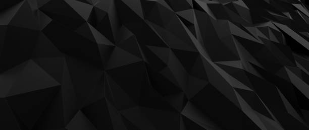 istock Abstract, Modern Black Polygonal Background - 3D Illustration 1398122059