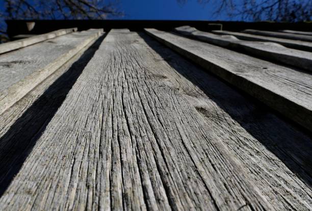 Wooden wall from below outdoors