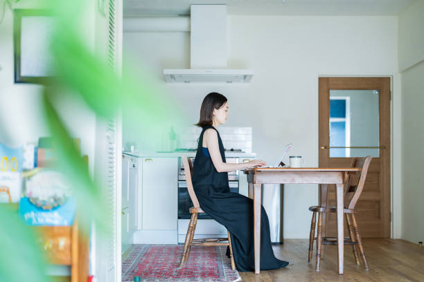 Woman working in the room