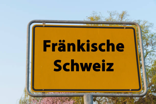 Sign Franconian Switzerland german "Fraenkische Schweiz" Famous Landscapes Germany bad staffelstein stock pictures, royalty-free photos & images