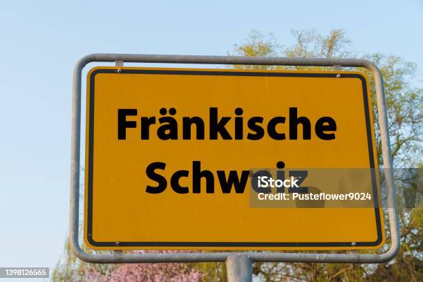 Sign Franconian Switzerland German Fraenkische Schweiz Stock Photo - Download Image Now