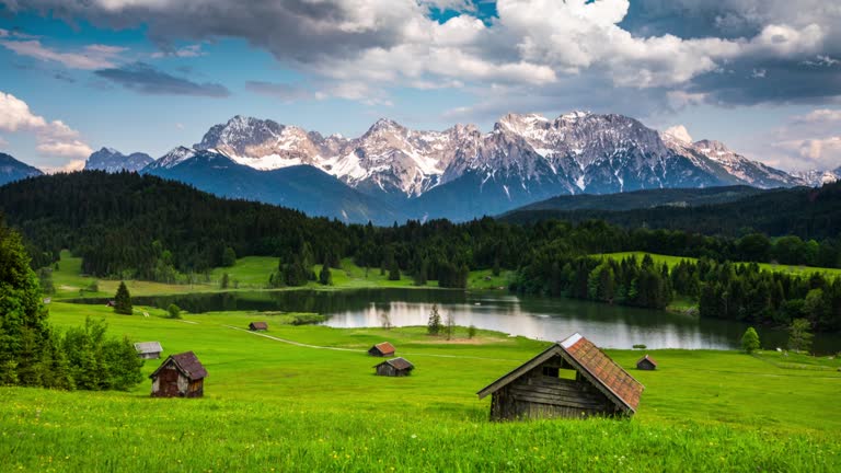 Allgäu mountain Landscape in Bavaria, Germany - Time Lapse