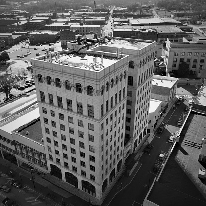 Aerial shots of some old architecture in Danville, VA