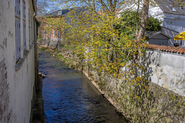 Small creek running through Ribe, which is the oldest town in Denmark and is situated to the south west on the peninsular Jutland