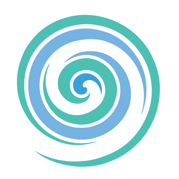 Spiral concentric pattern Vector line art of Spiral concentric pattern light blue vintage wallpaper pattern stock illustrations