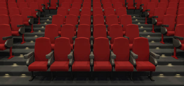 istock Cinema hall with red seats 1398134114