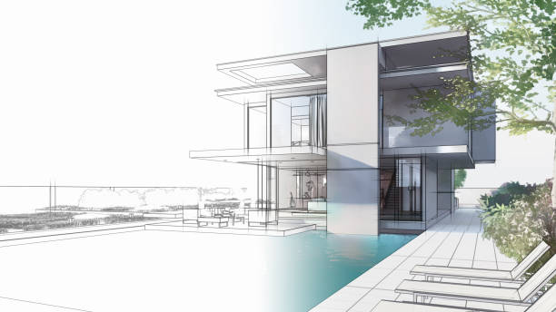 istock Architecture design of a luxury house 1398135435