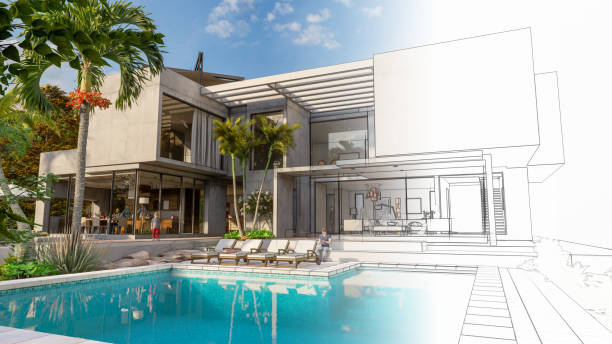 istock Architecture design of luxury villa 1398135574