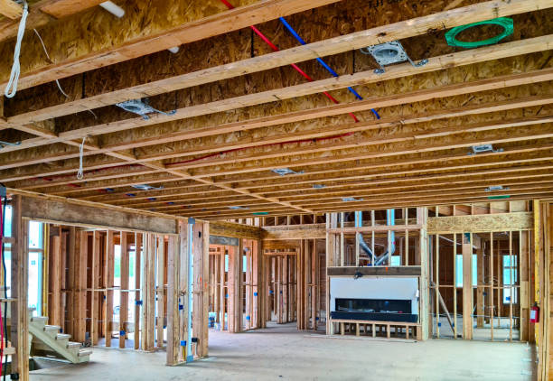 Construction framing in wood, buildings and houses