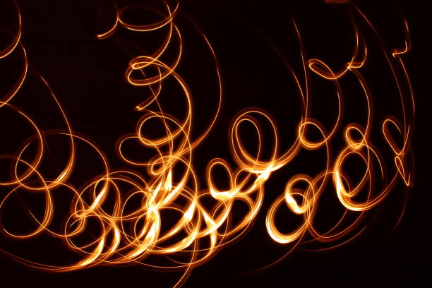 istock Curve light effect of orange line. 1398137566