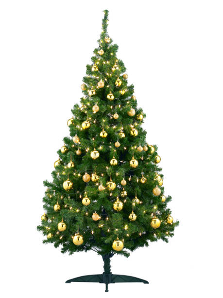 istock decorated Christmas tree isolated on white background 1398139302