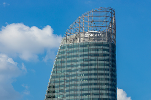 Engie tower, the Tour T1, housing the headquarters of the French company in La Defense business district in Paris, France