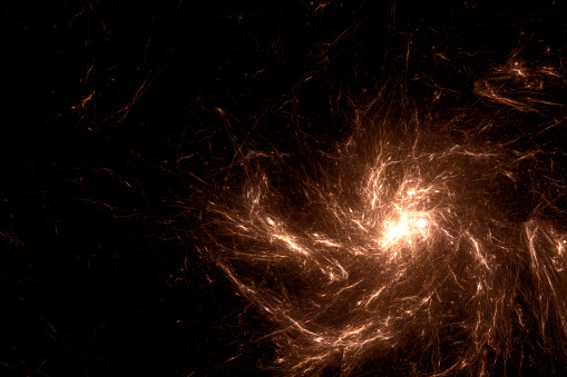 Digitally Generated Inferno Theme Glowing Nebula Background