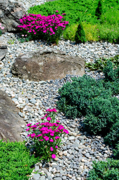 istock Pretty Garden Path with Flowers and Garden Bench 1398142670