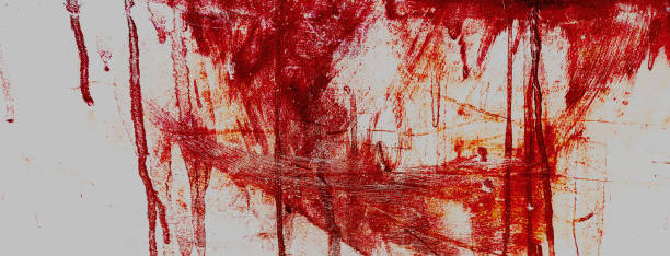 istock Dirty wall background. Blood on white wall background 1398152797
