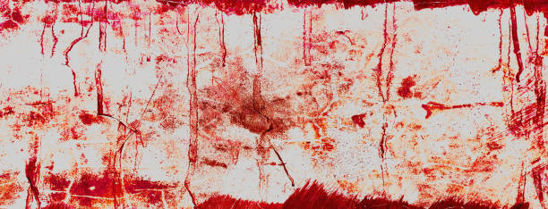 istock Dirty wall background. Blood on white wall background 1398152830