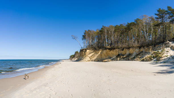 istock Empty beach on the Baltic Sea, dunes and high cliffs. Horizontal. 1398154937