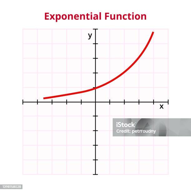 Vector Graph Or Chart Of The Exponential Function The Mathematical ...