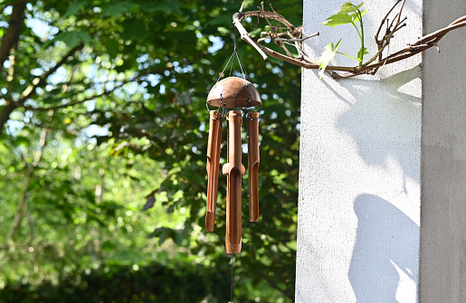 Bamboo Wind Chime. Decorating element that produces a pleasant sound on home garden