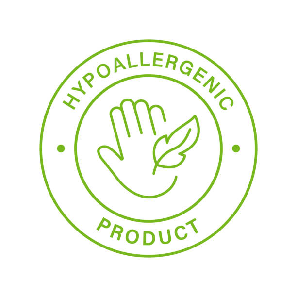 Hypoallergenic Safe Product Line Green Stamp. Safety Hypo Allergenic Cosmetic for Sensitive Skin Hygiene Outline Sticker. Allergen Free Label. Hand and Feather Symbol. Isolated Vector Illustration Hypoallergenic Safe Product Line Green Stamp. Safety Hypo Allergenic Cosmetic for Sensitive Skin Hygiene Outline Sticker. Allergen Free Label. Hand and Feather Symbol. Isolated Vector Illustration. hypo stock illustrations