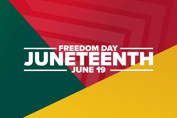 ilustraciones, imágenes clip art, dibujos animados e iconos de stock de juneteenth. día de la libertad. 19 de junio. concepto de vacaciones. plantilla para fondo, banner, tarjeta, cartel con inscripción de texto. ilustración eps10 vectorial. - english heritage illustrations