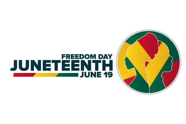Vector illustration of Juneteenth. Freedom Day. June 19. Holiday concept. Template for background, banner, card, poster with text inscription. Vector EPS10 illustration.