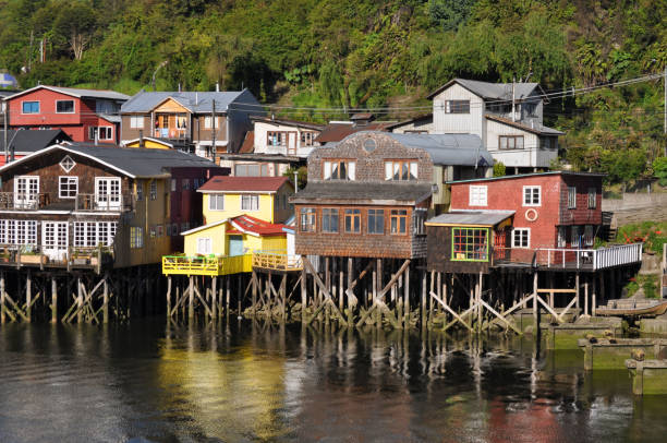 istock Palafitos on Chiloe Island, Chile. 1398180591