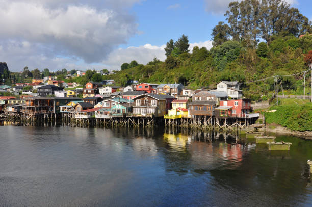 istock Palafitos on Chiloe Island, Chile. 1398180596