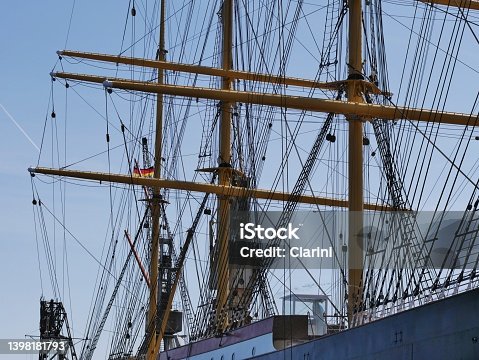 istock Masts and ropes of the tall ship Beijing 1398181793