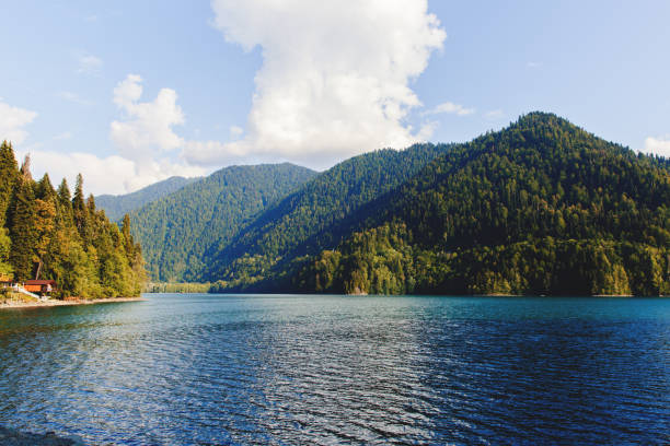 istock View of the river and mountains. 1398184395