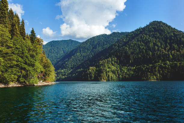 istock View of the river and mountains. 1398185997