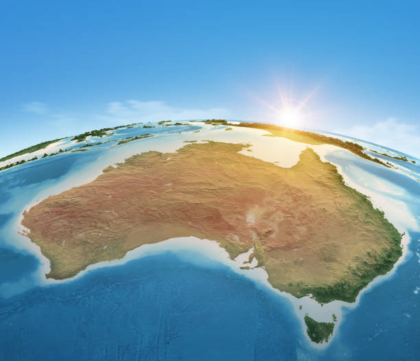 istock Physical map of Australia 1398186423