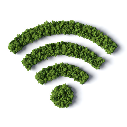 wifi 3d Forest Icon isolated on white