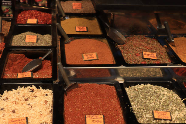 istock Herbs and spices at a market 1398187779