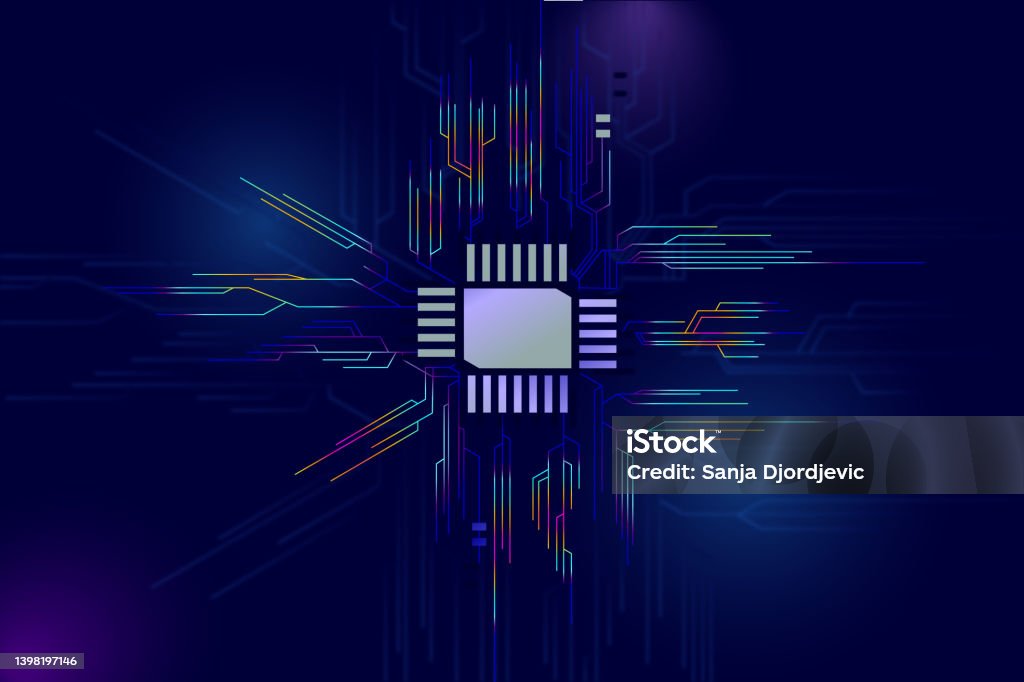 Computer Chip Overlay Computer Chip Stock Illustration - Download Image Now - Abstract ...