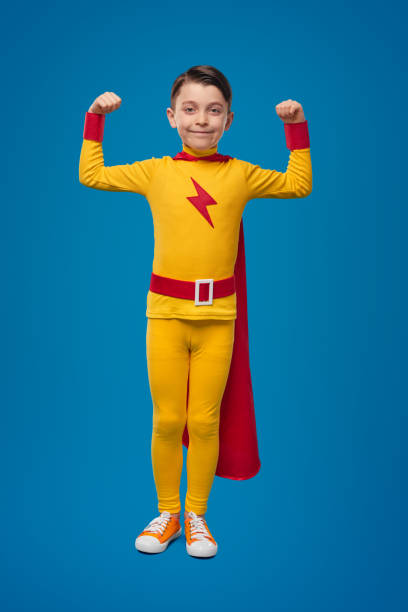 istock Brave superhero boy showing muscles 1398204382