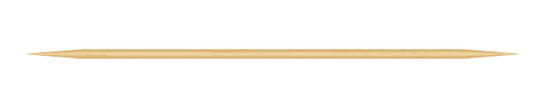 istock Wooden toothpick. Sharp bamboo sticks for teeth. Wood skewer with pointed tip. Disposable bamboo thin long skewer. Realistic vector Illustration isolated on white background 1398204513